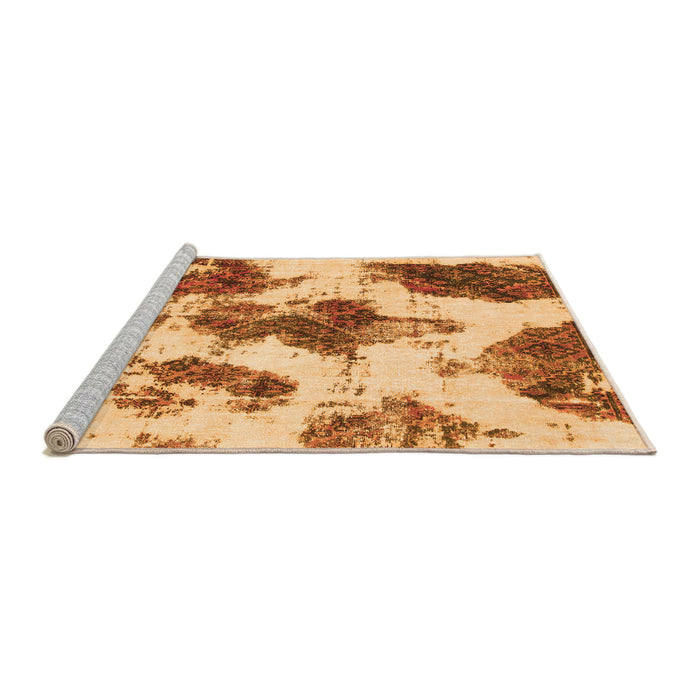 Sideview of Machine Washable Abstract Orange Modern Area Rugs, wshabs917org