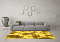 Machine Washable Abstract Yellow Modern Rug, wshabs917yw