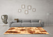 Machine Washable Abstract Orange Modern Area Rugs in a Living Room, wshabs917org