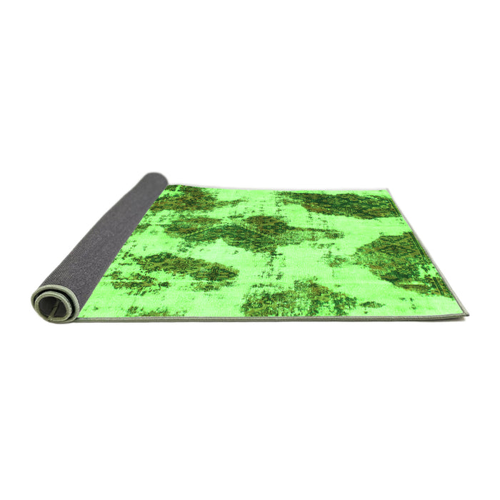 Sideview of Abstract Green Modern Rug, abs917grn