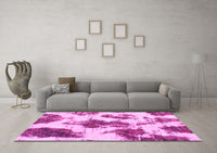 Machine Washable Abstract Pink Modern Rug, wshabs917pnk