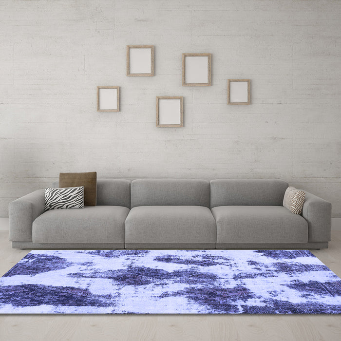 Machine Washable Abstract Blue Modern Rug in a Living Room, wshabs917blu