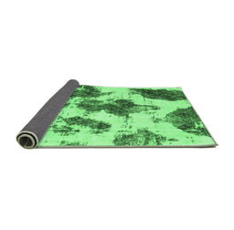 Sideview of Abstract Emerald Green Modern Rug, abs917emgrn