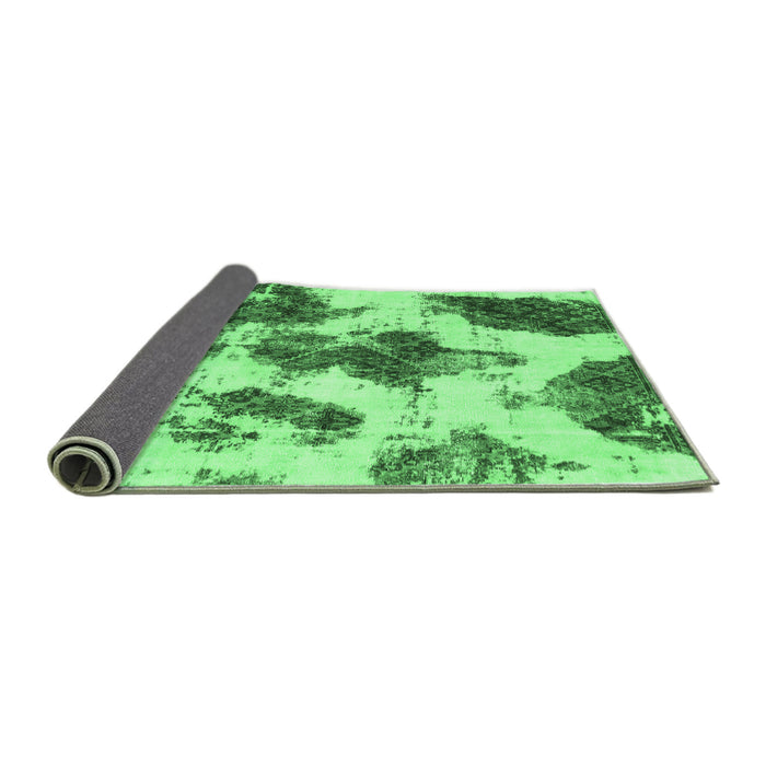 Sideview of Abstract Emerald Green Modern Rug, abs917emgrn