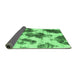 Sideview of Abstract Emerald Green Modern Rug, abs917emgrn