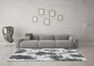 Machine Washable Abstract Gray Modern Rug in a Living Room,, wshabs917gry