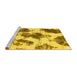 Sideview of Machine Washable Abstract Yellow Modern Rug, wshabs917yw