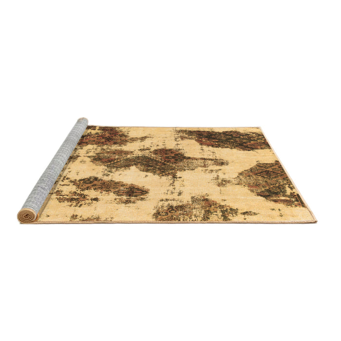 Sideview of Machine Washable Abstract Brown Modern Rug, wshabs917brn