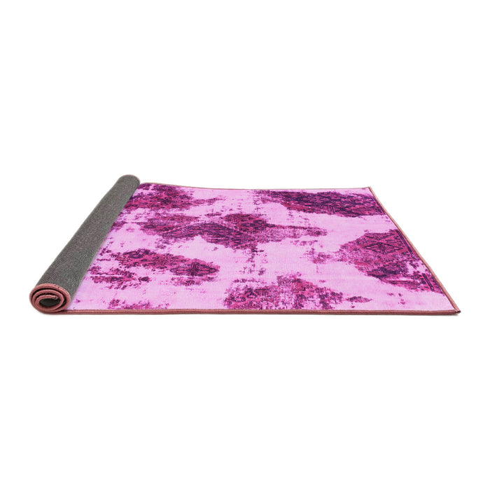 Sideview of Abstract Pink Modern Rug, abs917pnk
