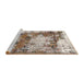 Sideview of Machine Washable Abstract Tan Brown Rug, wshabs918