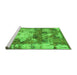 Sideview of Machine Washable Abstract Green Modern Area Rugs, wshabs918grn