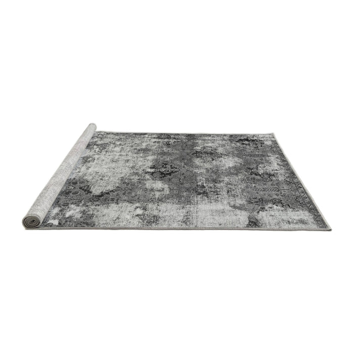 Sideview of Machine Washable Abstract Gray Modern Rug, wshabs918gry