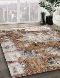 Abstract Tan Brown Modern Rug, abs918