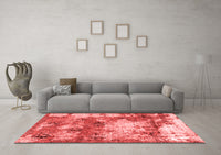 Machine Washable Abstract Red Modern Rug, wshabs918red