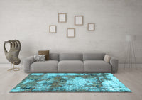 Machine Washable Abstract Light Blue Modern Rug, wshabs918lblu