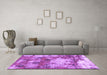 Machine Washable Abstract Purple Modern Area Rugs in a Living Room, wshabs918pur