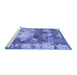 Sideview of Machine Washable Abstract Blue Modern Rug, wshabs918blu