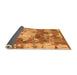 Sideview of Abstract Orange Modern Rug, abs918org