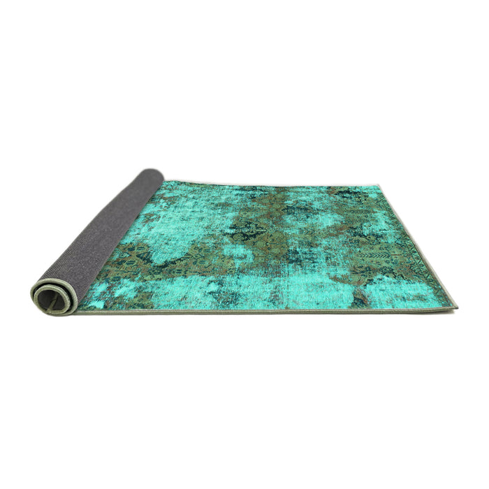 Sideview of Abstract Turquoise Modern Rug, abs918turq