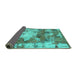 Sideview of Abstract Turquoise Modern Rug, abs918turq