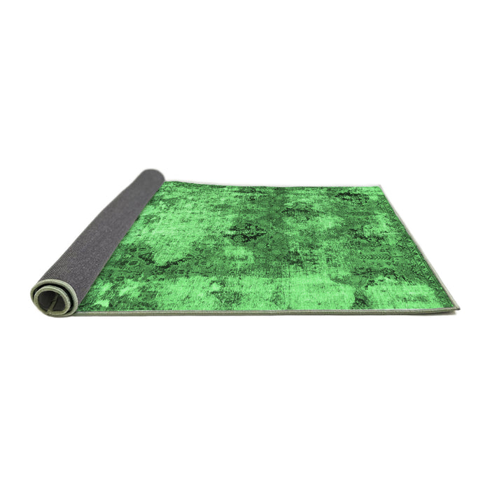 Sideview of Abstract Emerald Green Modern Rug, abs918emgrn