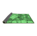 Sideview of Abstract Emerald Green Modern Rug, abs918emgrn