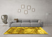 Machine Washable Abstract Yellow Modern Rug in a Living Room, wshabs918yw