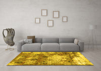 Machine Washable Abstract Yellow Modern Rug, wshabs918yw