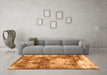 Machine Washable Abstract Orange Modern Area Rugs in a Living Room, wshabs918org