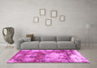 Machine Washable Abstract Pink Modern Rug in a Living Room, wshabs918pnk