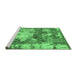 Sideview of Machine Washable Abstract Emerald Green Modern Area Rugs, wshabs918emgrn