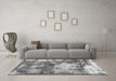 Machine Washable Abstract Gray Modern Rug in a Living Room,, wshabs918gry