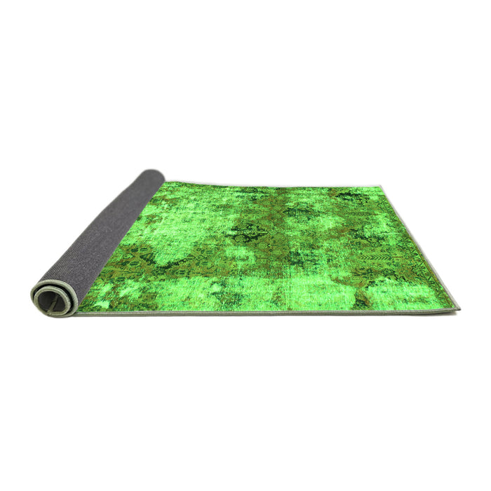 Sideview of Abstract Green Modern Rug, abs918grn