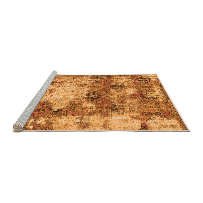Sideview of Machine Washable Abstract Orange Modern Area Rugs, wshabs918org