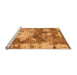 Sideview of Machine Washable Abstract Orange Modern Area Rugs, wshabs918org