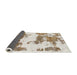 Sideview of Abstract White Chocolate Beige Modern Rug, abs919