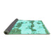 Sideview of Abstract Turquoise Modern Rug, abs919turq