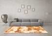 Machine Washable Abstract Orange Modern Area Rugs in a Living Room, wshabs919org