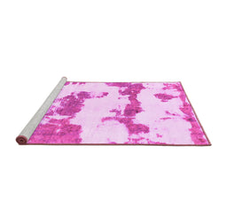 Sideview of Machine Washable Abstract Pink Modern Rug, wshabs919pnk
