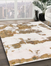 Abstract White Chocolate Beige Modern Rug, abs919