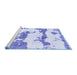 Sideview of Machine Washable Abstract Blue Modern Rug, wshabs919blu