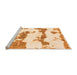 Sideview of Machine Washable Abstract Orange Modern Area Rugs, wshabs919org