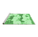 Sideview of Machine Washable Abstract Emerald Green Modern Area Rugs, wshabs919emgrn