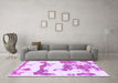 Machine Washable Abstract Purple Modern Area Rugs in a Living Room, wshabs919pur