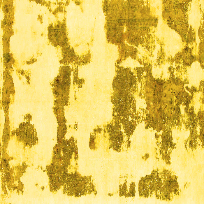 Square Machine Washable Abstract Yellow Modern Rug, wshabs919yw