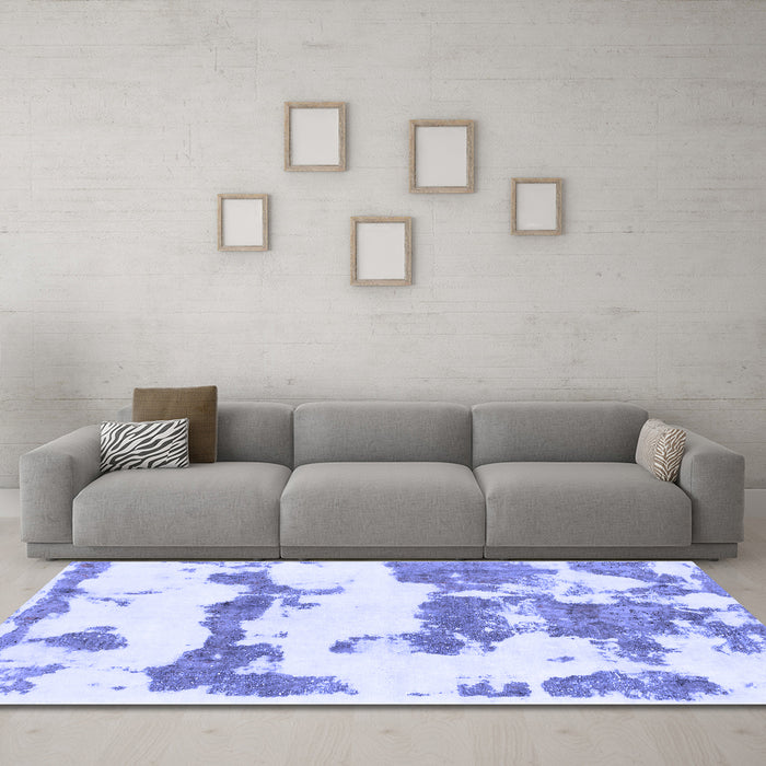Machine Washable Abstract Blue Modern Rug in a Living Room, wshabs919blu