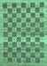 Checkered Turquoise Modern Rug, abs91turq