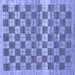 Square Checkered Blue Modern Rug, abs91blu