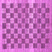 Square Machine Washable Checkered Purple Modern Area Rugs, wshabs91pur