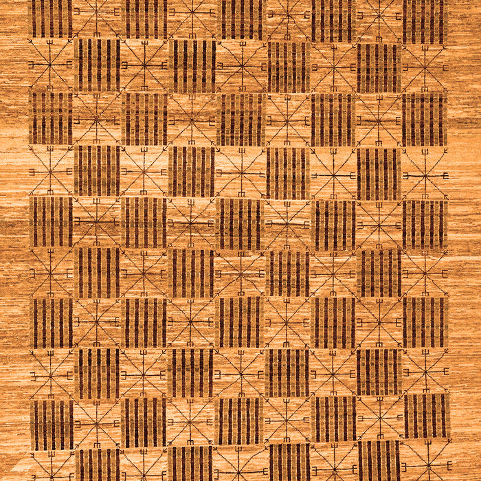Checkered Orange Modern Rug, abs91org
